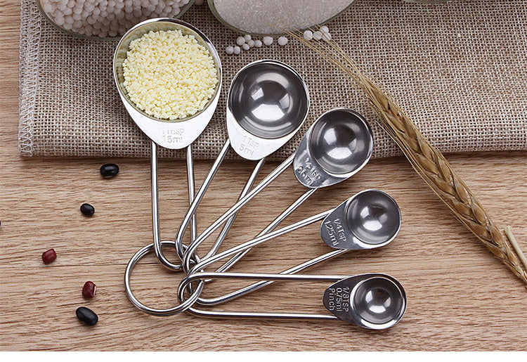 Baking Tool Stainless Steel Measuring Measuring Spoon 5-piece Set